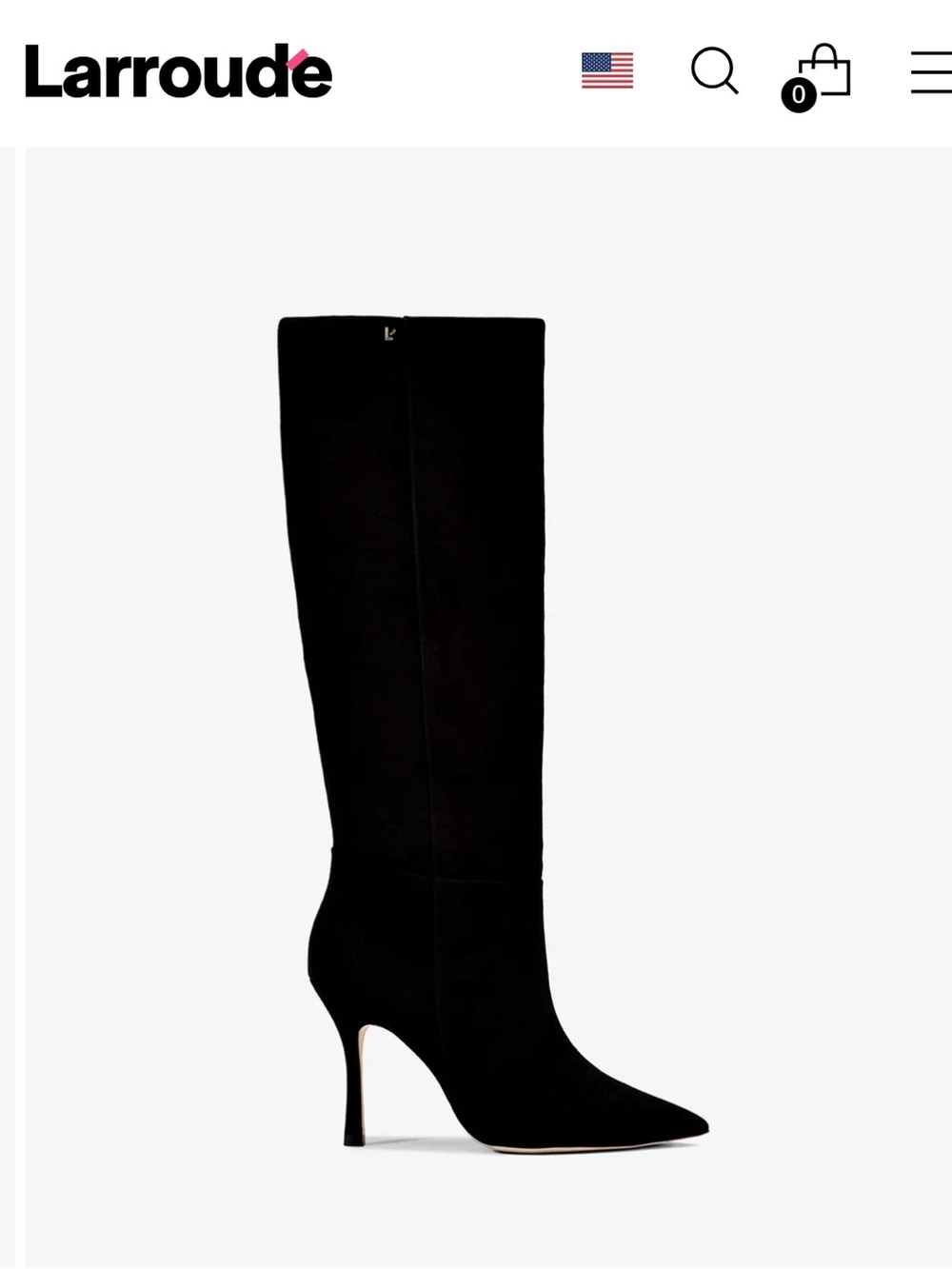 Larroude♟️Black High Pointed-Toe Stiletto Boots